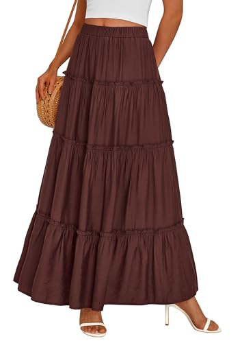 PRETTYGARDEN Boho Maxi Skirts for Women Trendy Summer 2026 Spring