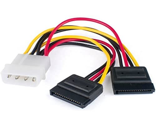 Câbles d'alimentation Molex vers SATA, câble répartiteur d'alimentation LP4 Molex 4 broches vers 2 têtes SATA 15 broches pour unité d'alimentation PC pour alimenter le disque dur SSD DVD-RW disque dur