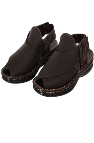 Image of eco-soft Men's Ethnic Synthetic Leather Peshawari Slip On Sandal | Shoes for Wedding|Party|Occasions|Fashion|Stylish|Outdoor|Lightweight|Shoes with TPR Sole