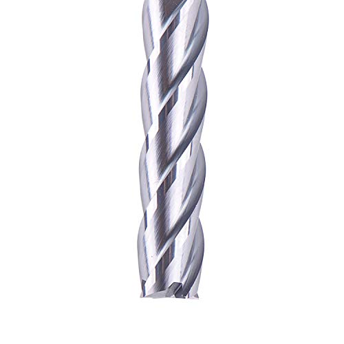 Image of SpeTool 12411 4 Flutes Carbide CNC Square Nose End Mill, 1 /4 inch Shank Diameter, 3 inch Long, Upcut CNC Router Bit with Coated