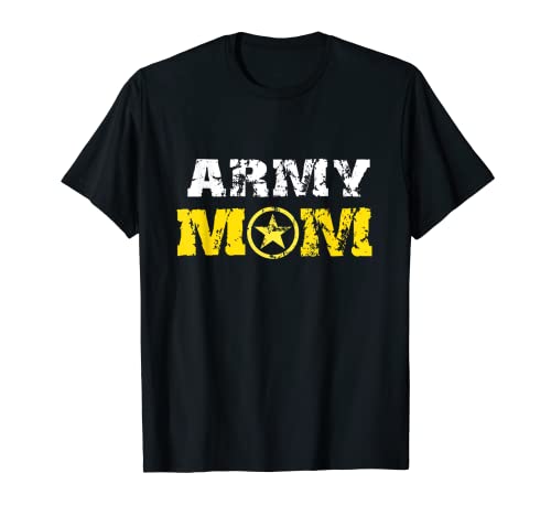 Army Mom Distressed Font with Army Logo, Mom of US Army Camiseta