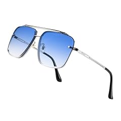 Sliver Frame/Transparent Bottom, Blue Gradient Lens