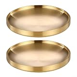 2-teiliges rundes Grillplatten-Set aus Edelstahl für Steak, Braten und Kaltservieren – 304 lebensmittelecht, hitzebeständig, elegante Präsentation für Grillabende im Freien und Unterhaltung