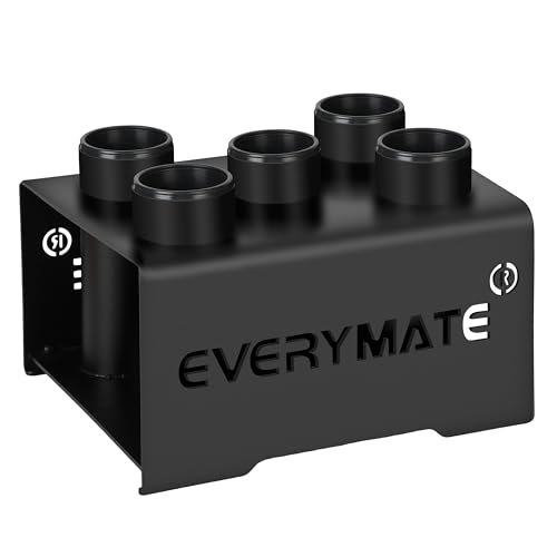 EVERYMATE垂直のバーベルホルダー:回転可能なバーベルホルダーの床スタンド、ヘビーデューティのバーベルラックスタンドは2インチのバーベル棒、カール棒、ジムのオーガナイザーのバーベル保管に適しています
