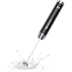 Maestri House Rechargeable Milk Frother, LunaFro NS Handheld Electric Foam Maker Waterproof Detachable Stainless Steel Whisk Drink Mixer Foamer for Lattes, Cappuccino, No Stand
