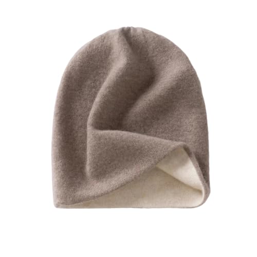 Bonnet en laine cachemire – Bonnet chaud double couche pour l'hiver