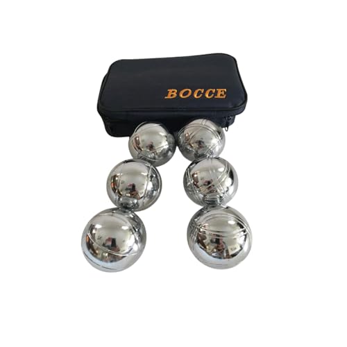 BuyBocceBalls Listing -73mm Metal Petanque Set with 6 Silver Balls and blackCase