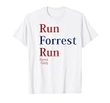 Forrest Gump Run Forrest Run Red And Blue Title Logo T-Shirt