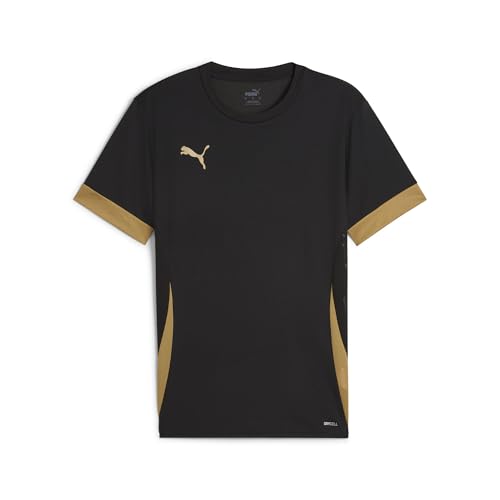 Image of PUMA Unisex Teamgoal Matchday Jersey Jr Football Shirt, Puma Black-puma Gold-Matte Gold, 152 EU