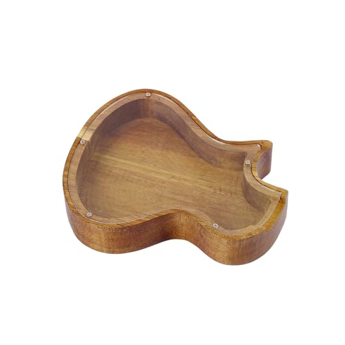 Tirelire en bois guitare originale boîte de rangement pour pièces et décoration de maison
