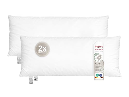 beties - PublikFree - 2erSet Füllkissen 30x70 cm – 400 g Faserbällchen – tierfreies Premium Innenkissen & Kissenfüllung – Baumwoll Inlett waschbar – Sofakissen, Dekokissen & Langformat