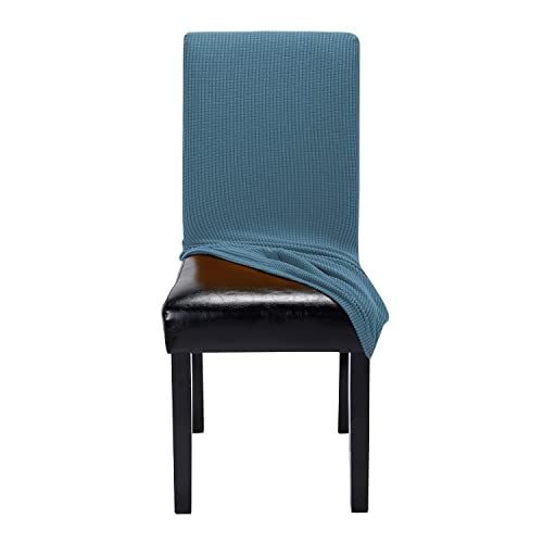 Eivmax Faconne Velvet Jacquard Stretch Chair Covers Graffiti Print Removable Washable Dining Chair Slipcovers Protector For Home Hotel Wedding Party Kitchen Dining Room (4Pcs, Denim Blue) #TOP4