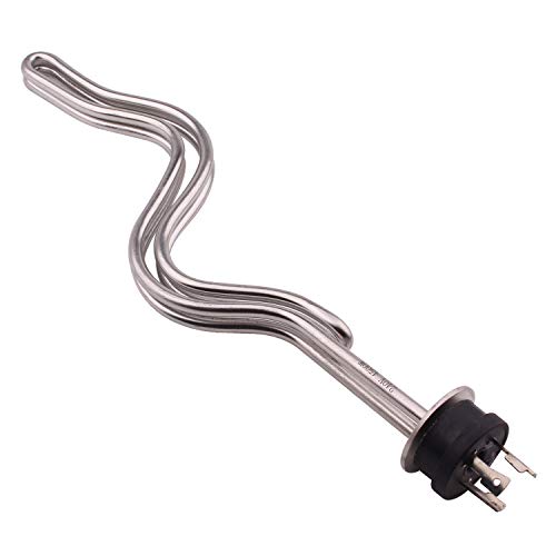 DERNORD 240V 4500W Tri-clamp Ripple Heating Element Stainless Steel Immersion Water Heater with 3-Wire Electrical Locking Plug (1.5 Inch Tri clamp)