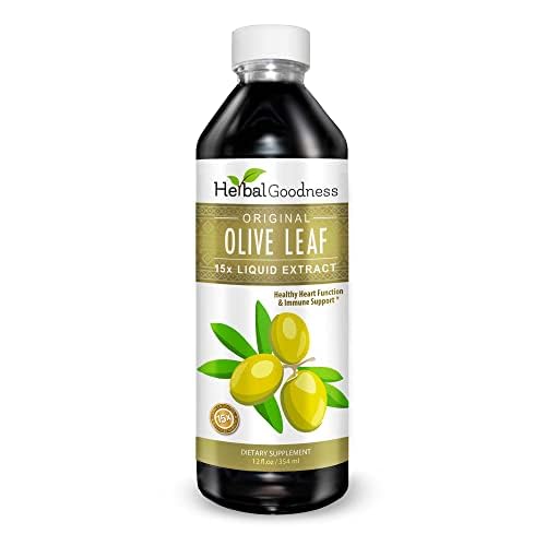 Herbal Goodness Suplemento fitoterápico de extrato líquido de folha de oliveira com polifenóis 355 mL