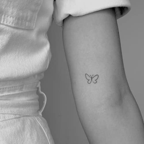 Piccola farfalla | Tatuaggio Temporaneo con Certificazione Cosmetica UE - L'Originale | Resistente all'Acqua + Vegano | Tatuaggio Rivoluzionario di 2 Settimane