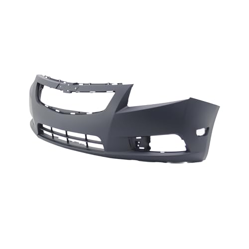 Image of FitParts Compatible with Chevrolet Cruze 2011-2014 Front Bumper Cover | Primed, With Fog Light Holes, Sedan, Ready to Paint, OEM 11745907, GM1000924