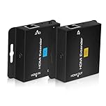 avedio Links HDMI Extender Over Single Cat 5e/6/7, 196FT/60M HDMI Ethernet Extender Balun Adapter with POC Power Supply, Support 1080P, 3D, EDID, HDMI Over Ethernet Compatible with DVD, Fire Stick