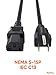 CableCreation [2-Pack] 1 Feet 18 AWG Universal Power Cord for NEMA 5-15P to IEC320C13 Cable, 0.3M / Black