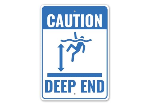 Pool Deep End Sign, Pool Area Sign, Pool Danger Sign?Vintage Wall Decor Aluminium Sign 8