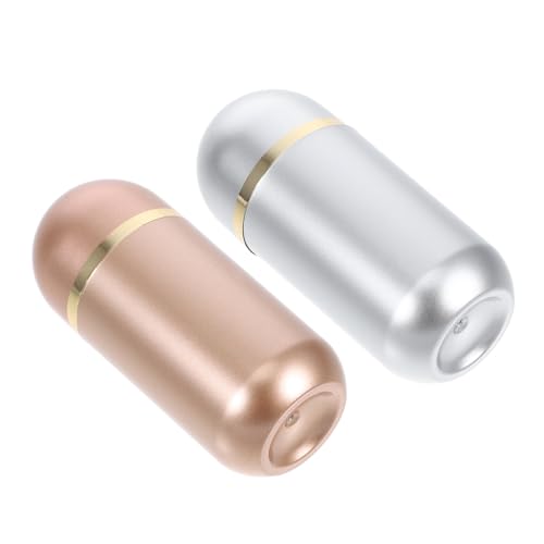 LRXIYODE 2 piezas Contenedor de Pastillas Pequeño Resistente al Aire Organizador Portátil para Viaje y Monedero de Frascos Plásticos Sellados para y Suplementos