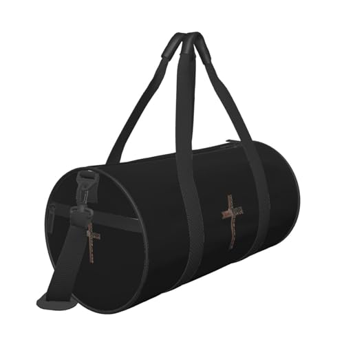Religious Cross John 3-16 God Loved The World Jesu Convertible Garment Bag with Shoulder Strap, Carry on Garment Duffel Bag for Men Women - Rolling Foldable for Travel Luggage Bags (Black)4