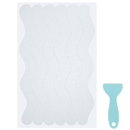 S&X 24 Pcs Clear Anti-Slip Shower Stickers with Scraper