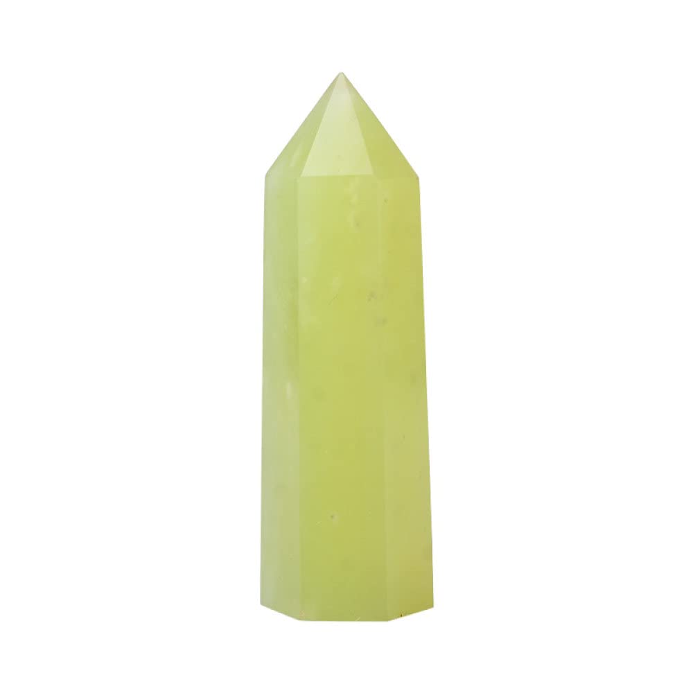Pierre Naturelle Cristal Point Jade Xiuyan : Baguette Quartz et Tour Pyramide 70mm