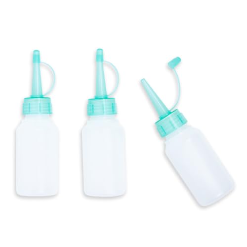 Craftelier - Set de 3 Botellas Flexibles con Tapa de Rosca y Tapón | Aplicador para Pegamentos, Tintas y Materiales de Scrapbooking y Manualidades | Medidas Aprox. 12,5 x 3,5 cm | Capacidad 60 ml
