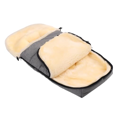 Chancelière en peau d'agneau gris clair 90x50 cm imperméable pour poussette