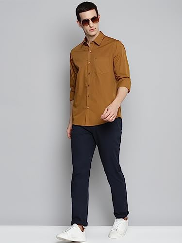 Image of Allen Cooper Solid Shirts for Men - 100% Cotton Comfort Fit Casual and Formal Shirt - Breathable, Soft, Classic Style (Multiple Colors)