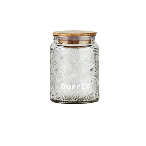 nihngvjm canisters Retro Lead-free Glass Storage Jar Candle Aromatherapy Bottle with Lid Coffee Tea Tin Nut Candy Jar Glass Container Sealed Bottle (Color : COFFEE)