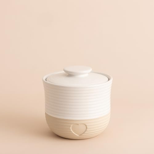 Mason Cash Rustic Charm Storage Jar 700ml Stoneware with Airtight Lid French Provincial Design with Heart Motif Ideal for Tea Coffee Sugar Rice - Image 3