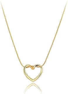 عقد بقلادة على شكل قلب للنساء - سلسلة ثعبان - تصميم الحب الى الابد (قلادة محبة)