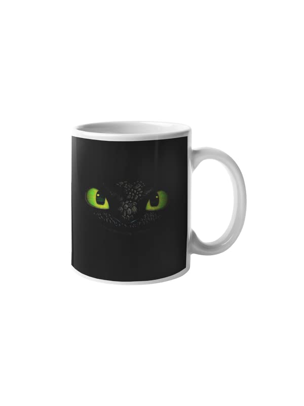 Manga Shop - How to Tra-in Your Dragon Night Fury Eyes Printed Ceramic | Hard Quality | Tea, Coffee, Milk | Premium Print White Mug/Cup