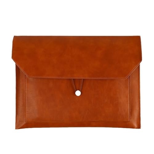 Pu Leather Document Pouch, Multi-Color Envelope File Folder Bag, 2 Pack - Stylish & Durable, Perfect for Office & School Organization (Brown) Brown 337x237mm