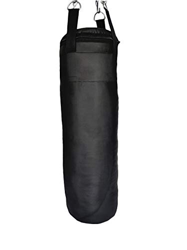 Image of SKMT Never Lose Until You Win Black Synthetic Leather Boxing Punching Bag (5 FEET)