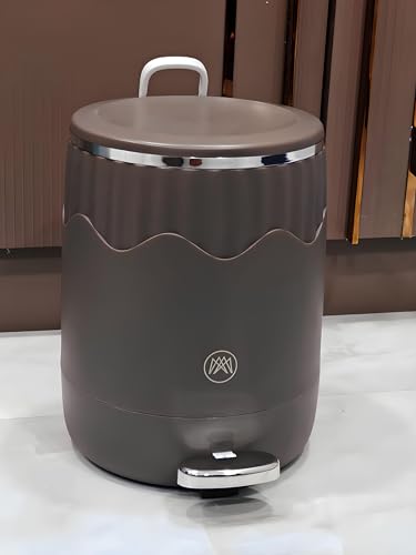 Image of TREE PULP & CO Stylish & Durable Dustbin for Home, Office & Bathroom - Premium Trash Can for Kitchen, Living Room & Workspace - Reinforced, Lightweight & Deformation - Resistant (Dark Brown)