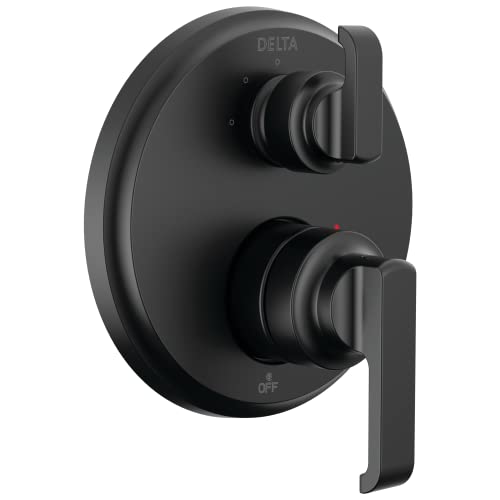 Delta Tetra Single-Function Shower Handle Trim Kit with 3-Way Integrated Diverter, Matte Black...