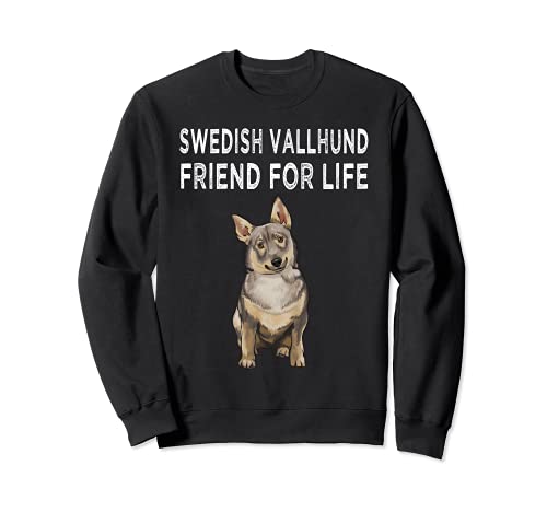 Swedish Vallhund Friend For Life Dog Friendship Sweatshirt, Black