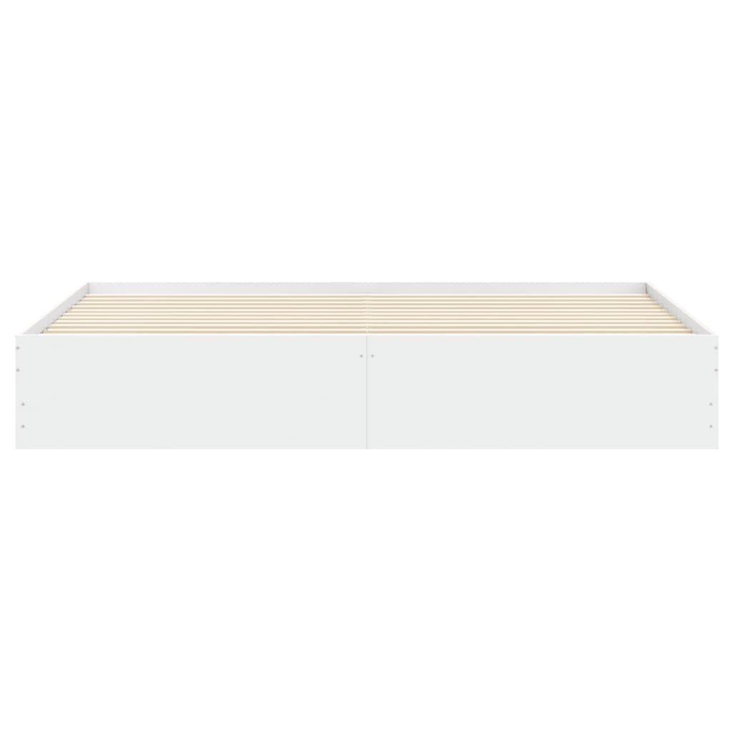 Lite drewno klejone warstwowo z szufladami nowoczesny biały 180x200 cm