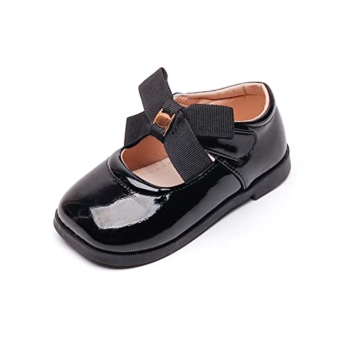 Girl Shoes Size 12 Children Casual Shoes Flat Bottom Lightweight Solid Color Bow Square Toe Comfortable4