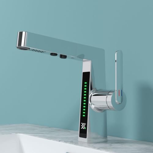 Mitigeur de lavabo extractible avec affichage digital de température