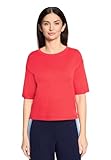 Cartoon Jersey de Punto para Mujer con Cuello Redondo, Rojo, 38