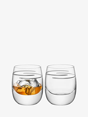 LSA International Verso Whisky Tumbler 275ml Clear/Cut x 2