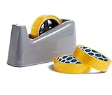 Morgan's Direct - Heavy Duty Tape Dispenser with 3 Tape Rolls – Weighted Anti-Slip Desktop Tape Dispenser for Warehouse, Office & Home, Includes 3 x 40m Clear Tape