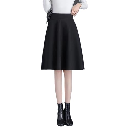 Jupe courte d'hiver en laine JYHBHMZG taille haute longueur genou