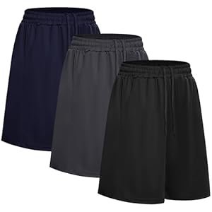 DDOBB Sporthose Herren Kurz 3er Pack Shorts Gym Mit Taschen Laufhose Herren Sommer Kordelzug Basketball Trainingshose