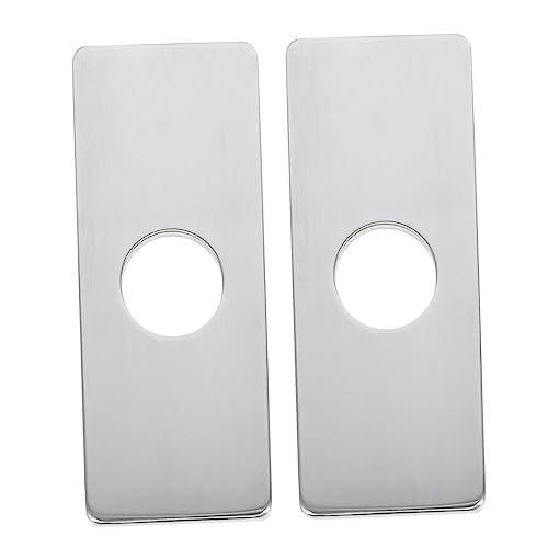 KONTONTY Placa De Grifo De Acero Inoxidable 4 Pulgadas Cepillada, Tapa Práctica Para Fregadero De Cocina, Cubierta Resistente y Duradera, Accesorios Para Cocina, Juego De 2 Piezas