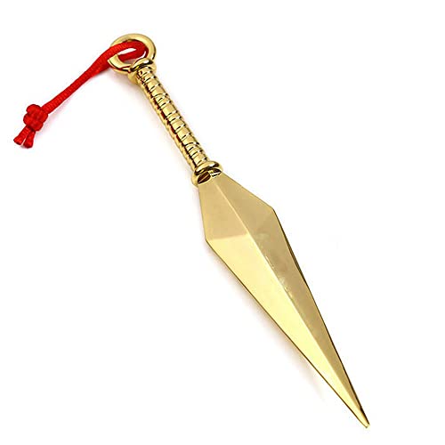 QISUO 8.7inch Ninja Kakashi Kunai Sasuke Katana Metal Model Cosplay Prop for Boys Holiday Keychain Gift, Gold QISUO 8.7inch Ninja Kakashi Kunai Sasuke Katana Metal Model Cosplay Prop for Boys Holiday Keychain Gift, Gold