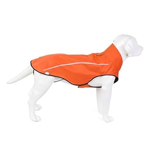 Mile High Life | Dog Raincoat | Adjustable Water Proof Pet Clothes | Lightweight Rain Jacket with Reflective Strip | Easy Step in Closure, Orange, Medium Mile High Life Dog Raincoat Adjustable Water Proof Pet Clothes Lightweight Rain Jacket with Reflective Strip Easy Step in Closure Orange Medium